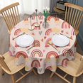 thumbnail image 3 of Round Waterproof Tablecloth 60×60 Inch, Boho Style Reusable Indoor/Outdoor Durable Table Cover for Party Kitchen Dinner Room Decor, 3 of 6