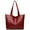Red, variant on Soft Leather Tote Bags for Women's Fashion Simple Purses And Handbags Zipper Compartment Waterproof Shoulder Bag