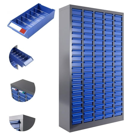 Parts Storage Cabinet with 100 Drawers Drawers Parts Cabinet with Plastic Drawers Hardware Tool Cabinet Heavy Duty Nuts Bolts Screw Nail Bins Tool Storage Cabinet for Auto Repair Shop