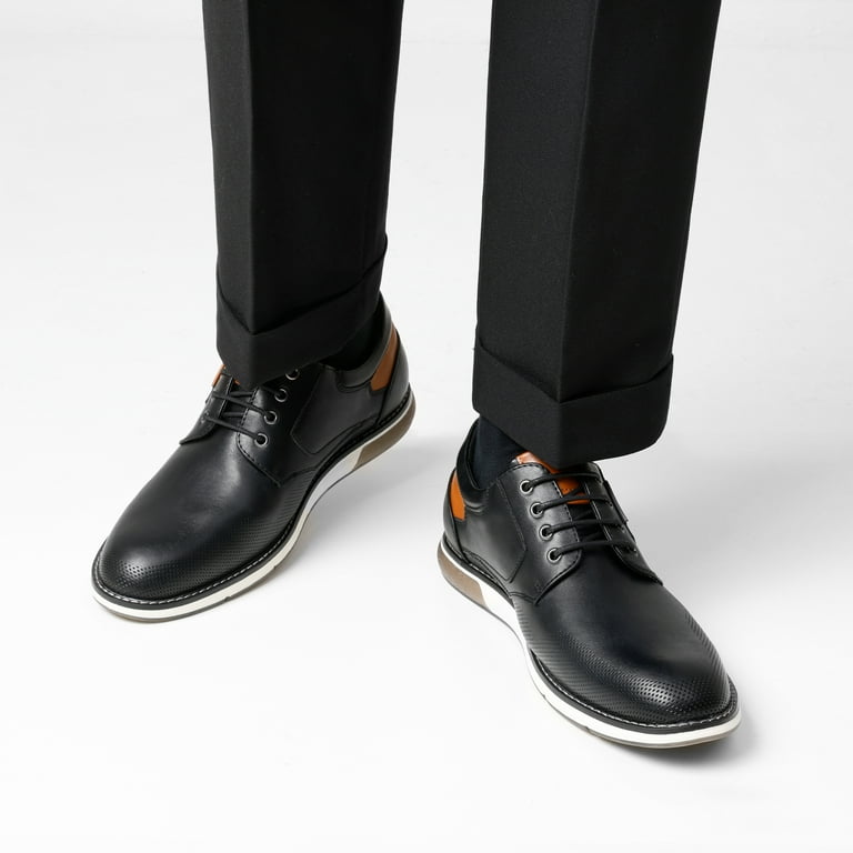 Bruno Marc Men\'s Leather Black/Nubuck Fashion Sneakers Oxfords Casual Shoes Amazon.com | Bruno Marc Men main image 3