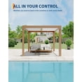 thumbnail image 5 of Garvee 10x10 FT Outdoor Louvered Pergola with Wood Grain Finish, Heavy Duty Aluminum Frame Gazebo for Backyard, Patio, Lawn, Weather Resistant Canopy, 5 of 8