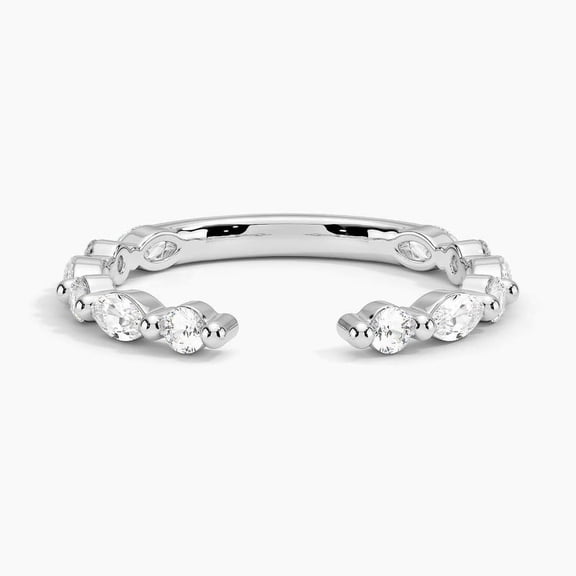 Dash Jewel Silver 14K White Gold Over Ring - Round Cut Brilliant 2.1 Ct Diamond Ring For Women's - Open Wrap Fancy Engagement Rings - Engagement Wedding Modernist Prong Set Ring for Women's