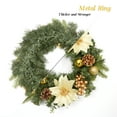 thumbnail image 7 of Festisoul 16'' Christmas Wreath for Front Door, Xmas Door Wreath with Balls, Artificial Poinsettia Flowers, Berries & Pine Cones for Fireplace Wall Window Christmas Decoration, Gold, 7 of 7