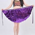 thumbnail image 4 of Xfvqtps Woman Sequin Dance Skirt Triangular Belt Belly Dancing Waist Towel Waist Chain Hip Towel Performance Skirt Purple, 4 of 7