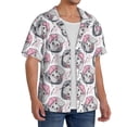 thumbnail image 4 of Honeii 's Poodle Dog for men's short-sleeved button-up collared shirt featuring a pocket, perfect for beach vacations, and travel adventures., 4 of 5