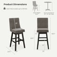 thumbnail image 2 of Spaco Set of 2 360° Swivel Bar Stool with Rubber Wood Legs Footrest, Bar Height Stools, Counter Height Bar Stools for Kitchen, Dining Room, 2 of 7