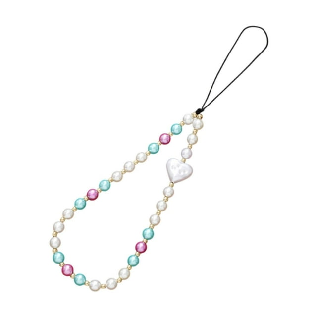 Correa de muñeca con cuentas para teléfono, pulsera manos libres, accesorios multiusos Corazón