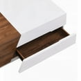 thumbnail image 5 of Modern White&Walnut Coffee Table Featuring an Extendable Sliding Top and Storage Space, 5 of 26
