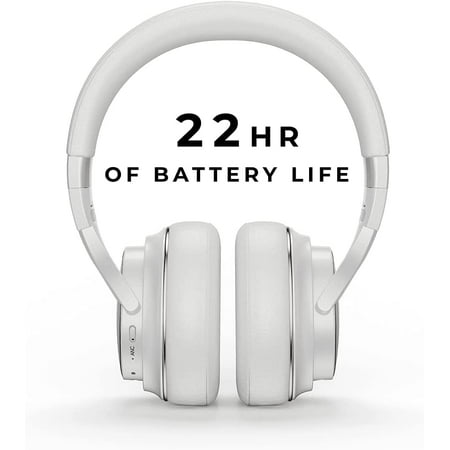 Raycon - The Everyday Over-Ear Active-Noise-Canceling Wireless Bluetooth Headphones - Silver