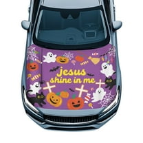 Uorisanigo Car Hood Cover Universal Fit Hood Covers Protection for Most Automotive Pickup Sedans Trucks SUVs, Portable Polyester Jesus Shine in Me Print Hoods Wrap Blanket