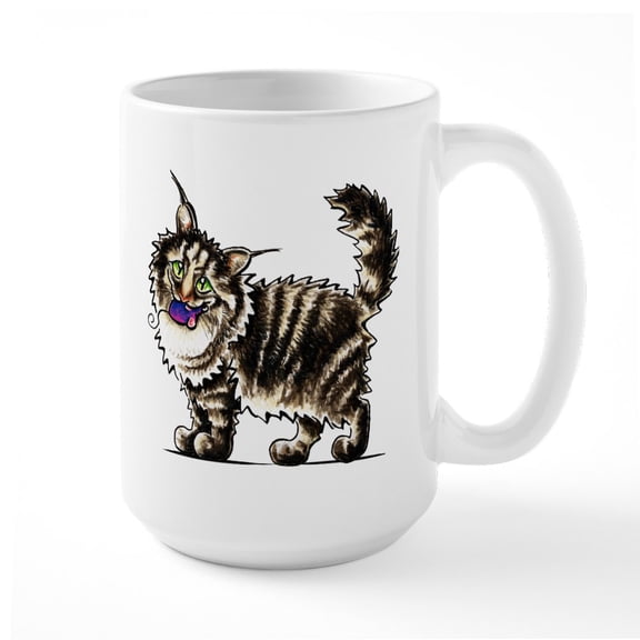 CafePress - Maine Coon Giant Mugs - 15 oz Ceramic Large White Novelty Mug