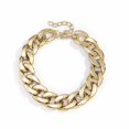 thumbnail image 2 of Gargantilla de cadena de eslabones cubanos punk, collar de cadena gruesa de plástico, elegante collar de clavícula en capas, accesorios de hiphop para mujeres y niñas (oro), 2 of 5