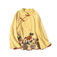 thumbnail image 2 of Neewe Linen Embroidered Womens Long Sleeve Shirts Casual Summer Fashion Ladie Tops Loose Fit Spring Lightweight Clothes Beach Vacation, 2 of 5