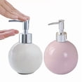 thumbnail image 5 of Dispensador de jabón de manos de cerámica de alta calidad, tarro con bomba recargable for loción de baño y champú, diseño redondo, 5 of 5