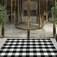 thumbnail image 3 of Black and White Outdoor Porch Rug, Cotton Indoor Plaid Rug, Washable Doormat for Entryway, 47"x70", 3 of 7