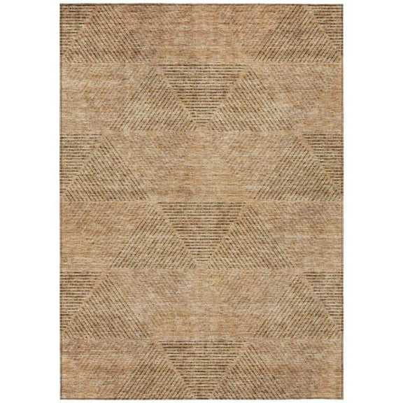 HomeRoots 586514 9 x 12 ft. Geometric Washable Indoor & Outdoor Rectangle Area Rug, Copper, Brown & Terra Cotta