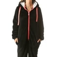 thumbnail image 5 of 6441-ROY-S #FollowMe Adult Onesie with Animal Ears (Black / Neon Coral, Small), 5 of 5