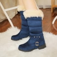 thumbnail image 4 of YLYL Snow Boots for Women Fur Fashion Classic High Top Warm Padded Low Heel Round Toe Boots, 4 of 8