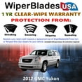 thumbnail image 2 of 2012 GMC Yukon Beam Wiper Blades Wipers w/1yr Warranty (Set of 3) w/Rear Wiper (WiperBladesUSA), 2 of 5