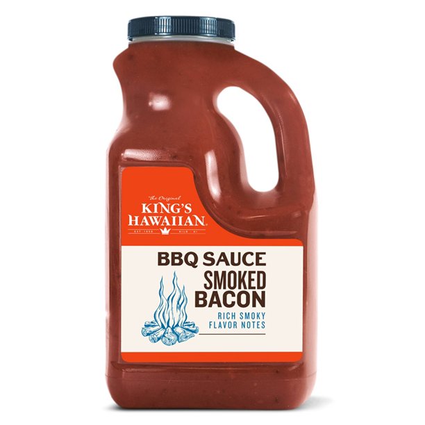 King's Hawaiian Food Service Jug Of Smoked Bacon Bbq Sauce, 64 Ounce (6