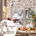 thumbnail image 5 of Christmas Tie Up Valances Curtain, Winter Snowflakes Linen Vintage Adjustable Rod Pocket Short Window Treatment Tie Up Curtains Valances for Kitchen Living Room Bathroom 42x12 Inches, 5 of 9