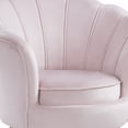 thumbnail image 2 of Lotus 34 Inch Barrel Accent Chair with Scalloped Back, Modern, Pink Velvet- Saltoro Sherpi, 2 of 5