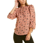 Anne Klein ANISE/ATLANTIC GREY CMB Women's Oolong Printed Tulla Blouse XL