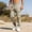 #Khaki, variant on DPTALR Men's Elastic Waist Drawstring Cargo Joggers, Multi-Pocket Zip Pocket Casual Pants,Green,Big Men's,Tall Men's XL,Young Men's Pants