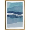 thumbnail image 3 of PixonSign Framed Canvas Print Wall Art Blue Coloblocks with White Line Abstract Shapes Illustrations Minimalism Contemporary Colorful Multicolor for Living Room, Bedroom, Office - 16"x24" Natural, 3 of 5