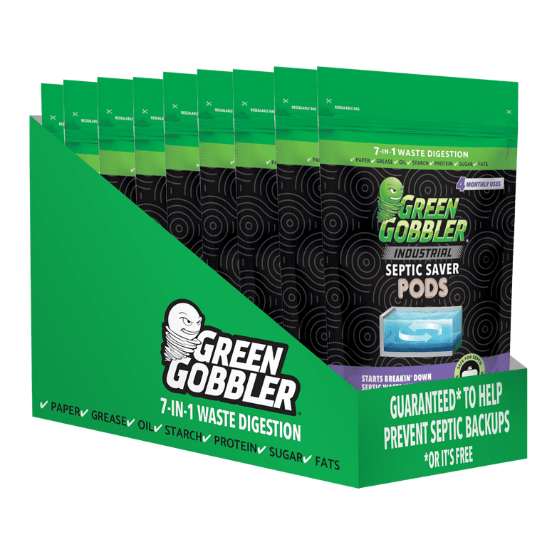 Green Gobbler Industrial Strength Septic Tank Treatment Pods - 4
