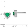 thumbnail image 4 of 14K White Gold Trillion Emerald And Diamond Halo Earrings (Width 7.1) (Length 7.1) - Jbsp, 4 of 5
