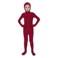 thumbnail image 3 of CUZIBR Fall Outfits For Boys One-Piece Solid Color Romper Jumpsuit Performance Stage Show Bodysuit Tight Fitting Breathable Comfy Activity Wear,Wine,10-11 Years, 3 of 3