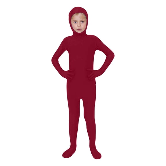 MEZZALL Toddler Boys Romper Jumpsuit Performance Stage Show Zentai Tight Fitting Solid Color Full Coverage Onesie Kids Children Leisure Long Sleeve O-Neck Spring One-Pieces