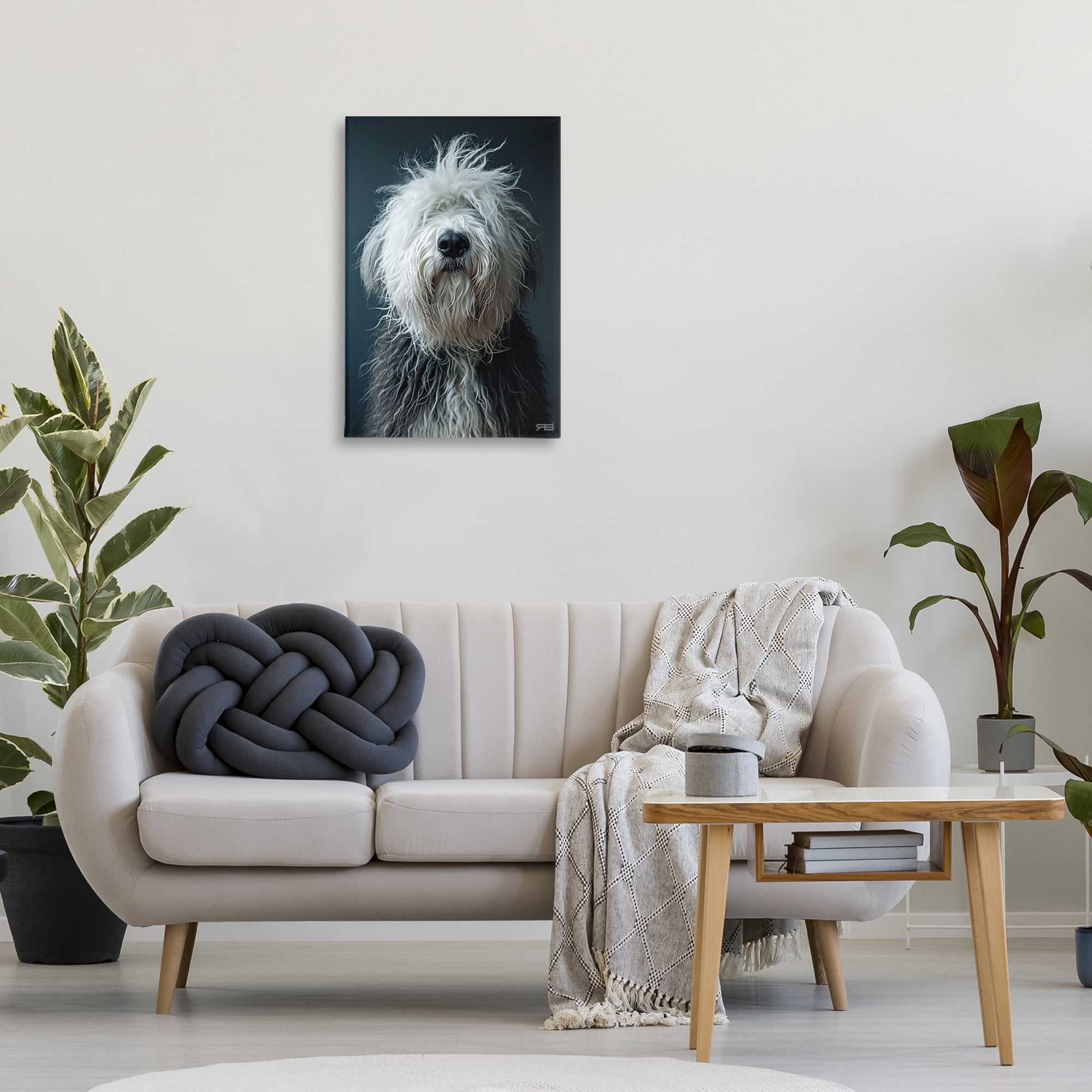 Stupell Industries Shaggy Pup Portrait Animals & Insects Painting Gallery Wrapped Canvas Art Print Wall Art, 20 x 30