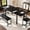 black, variant on 5pcs Dining Table Set for Big Family, 63"L Large Extendable Kitchen Table Set with 2 Benches & 2 Square Stools, Modern Industrial Dining Room Furniture Set for Dining Room, Kitchen, Easy Assembly