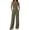 Blackish Green, variant on Women's Two-Piece Linen Blend Set, Cropped Tank Top and Wide Leg Pants Matching Outfit for Summer Vacation and Daily Casual Wear, Solid Color Comfortable Coordinated Ensemble Blackish Green L
