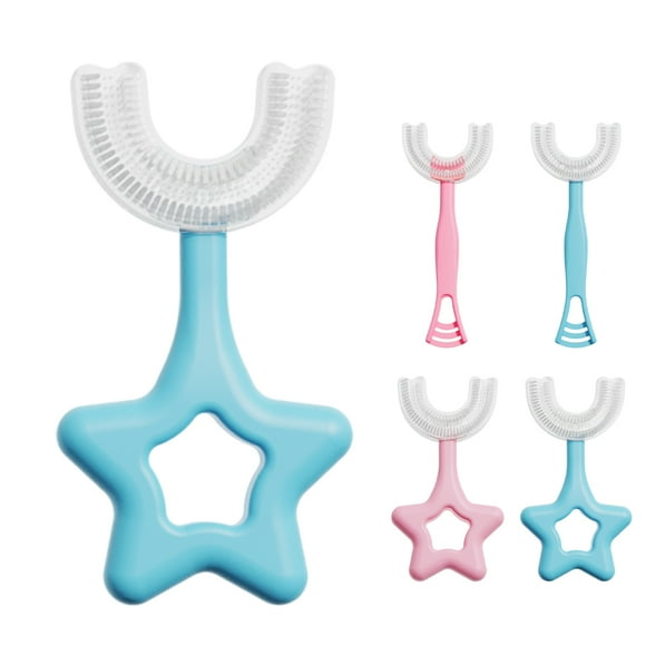 Billuyoard Cepillo de para bebé ergonómico de doble cara de silicona de 360 ​​grados, cepillo de Manual en forma de U, cuidado Suministros de limpieza para el hogar azul S Billuyoard HA009123-03