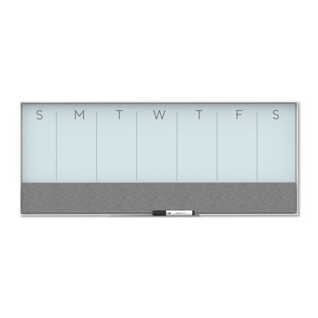 UPC: 0843463131993 | U Brands Magnetic Glass Dry-Erase Weekly Calendar Board  36 X 15.25 Inches  White Aluminum Frame (3199U00-01)
