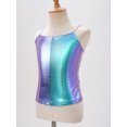 thumbnail image 4 of Sxiwei Kids Girls Spaghetti Shoulder Straps Dance Shirt Metallic Athletic Sports Camisole Tank Top Colorful 10, 4 of 7