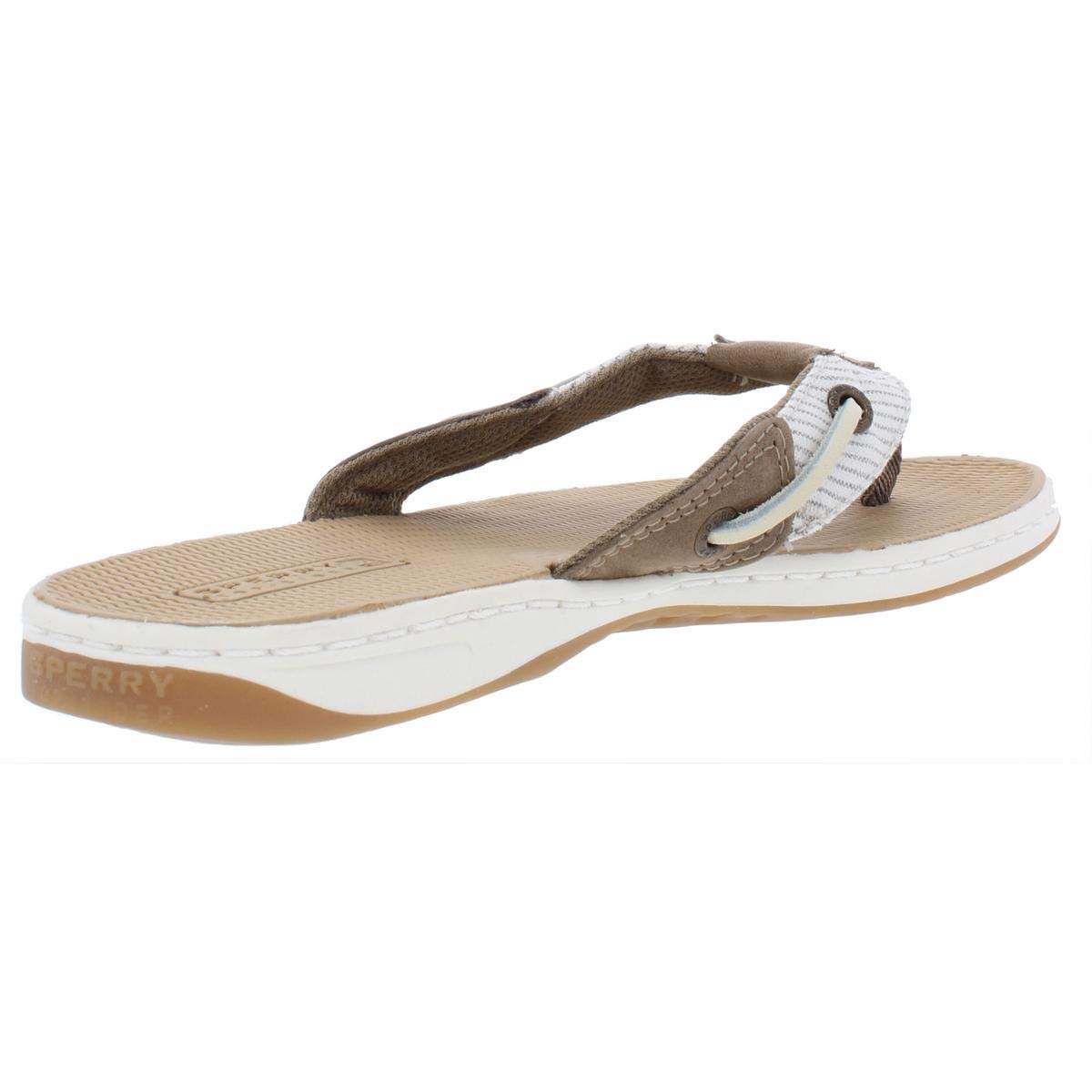 womens sperry leather flip flops