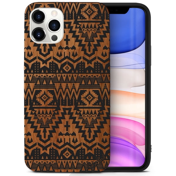 Case Yard Wooden Case for iPhone-11-Pro Soft TPU Silicone cover Slim Fit Shockproof Wood Protective Phone Cover for Girls Boys Men and Women Supports Wireless Charging Carpet Pattern Design