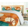 thumbnail image 5 of Ambesonne Ride the Wave Duvet Cover Sets, Retro Man Surfing, 2-King, Orange Cream and Teal, 5 of 6