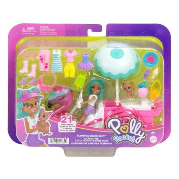 Polly Pocket Flamingo Snack Cart Set HWP24