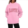 thumbnail image 2 of Fznquz Valentines Sweatshirt for Women Cute Shirts Casual Heart Graphic Oversized Pink Outfits M, 2 of 5
