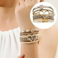 thumbnail image 2 of Mightlink Bohemian Heart Charm Bracelets Rust-resistant Six-layer Artificial Leather Wrist Jewelry for Women Girls Gift, 2 of 6