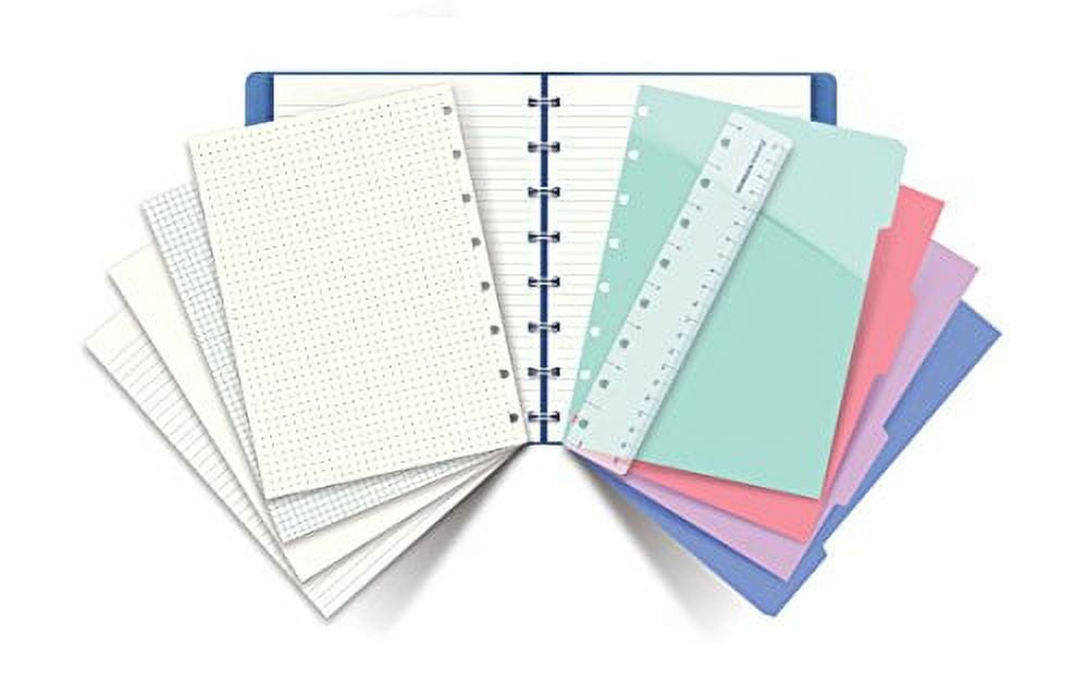 FILOFAX Refillable Pastel Notebook, A5 (8.25" x 5") Rose - 112 Cream moveable pages - Index, pocket and page marker (B115053U)