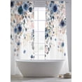 thumbnail image 5 of Navy Blue Flowers Sheer Curtains 96 Inch Length 2 Panels for Living Room, Spring Floral Elegant Pastoral Watercolor Voile Kitchen Curtain Set, Luxury Privacy Drapes Window Treatment for Bedroom, 5 of 7