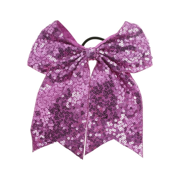 Unique Bargains 1 Pc Elegant Sequins Bow Hair Ties for Home Purple