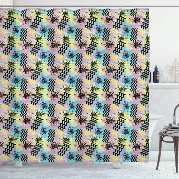 Ambesonne Abstract Shower Curtain, Quirky Vibrant Composition, 69"Wx70"L, Multicolor