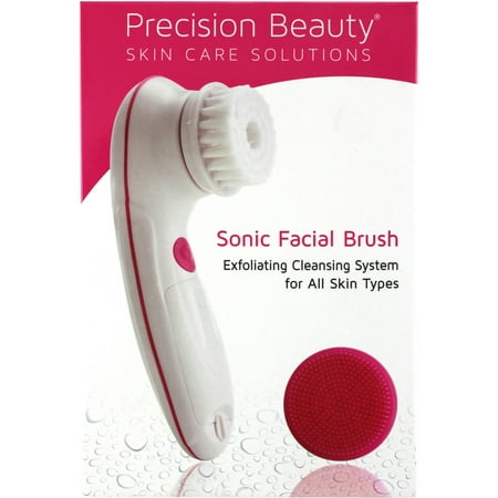 Precision Beauty Sonic Facial Brush with 1 Nylon & 1 Silicone Brush